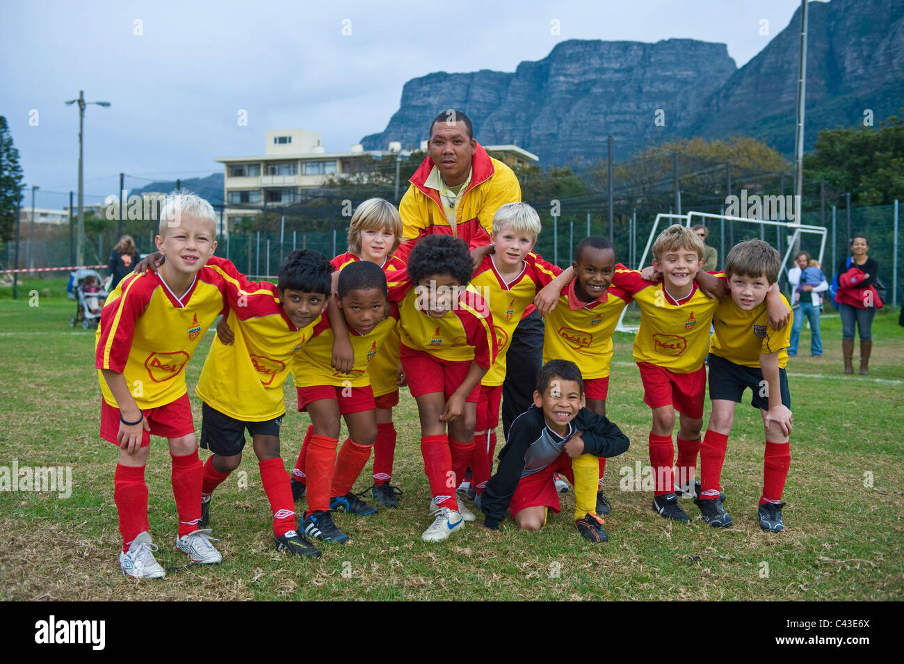 Under 9B Football team of FC Rygersdal, Cape Town, South Africa Stock Photo