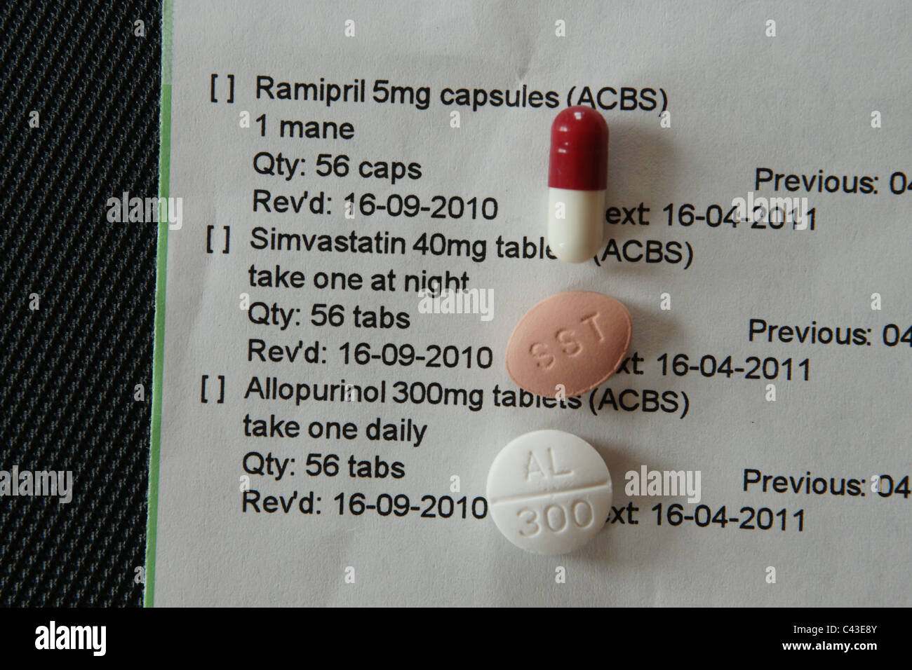 Doctors Prescription and 3 types of prescription drug Stock Photo Alamy