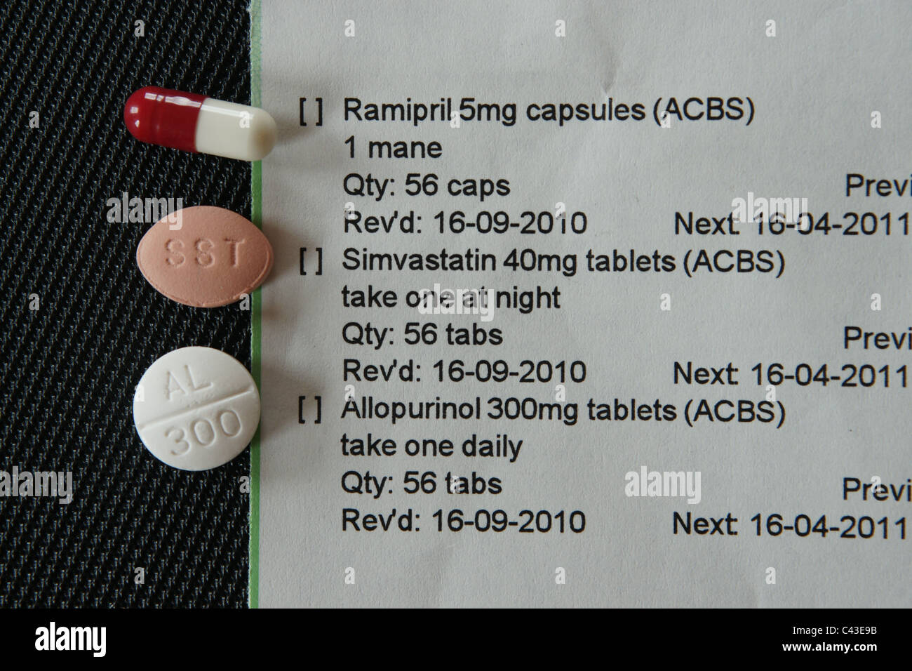 Doctors Prescription and 3 types of prescription drug Stock Photo Alamy