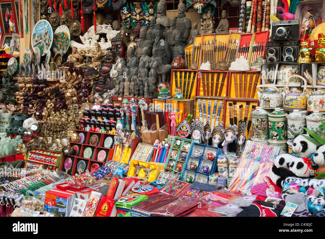 Asia, China, Beijing, Wangfujing Street, Snack Street Market, Shops