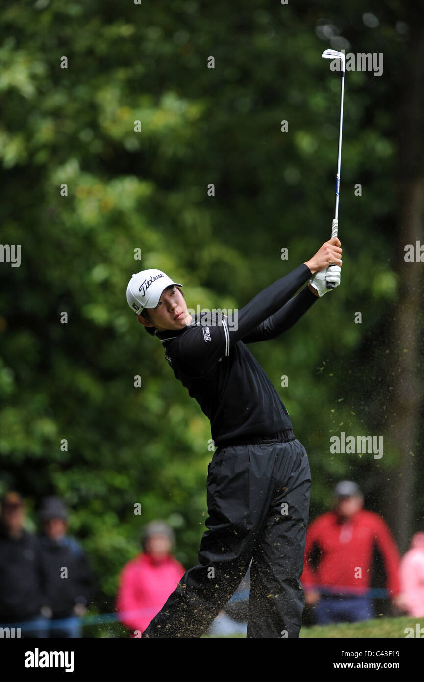 Professional Golfer Seung yul Noh plays a shot Stock Photo