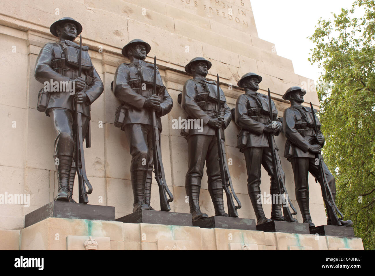 Statues of Soldiers on the Guards Memorial Horse Guards Parade London