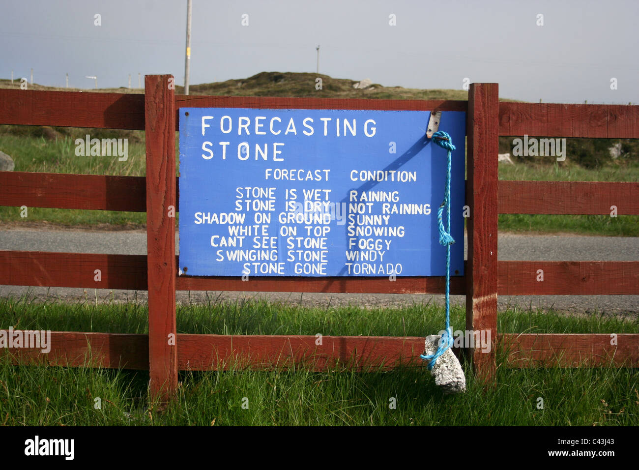 Weather forecasting stone on Berneray in the Outer Hebrides Stock Photo