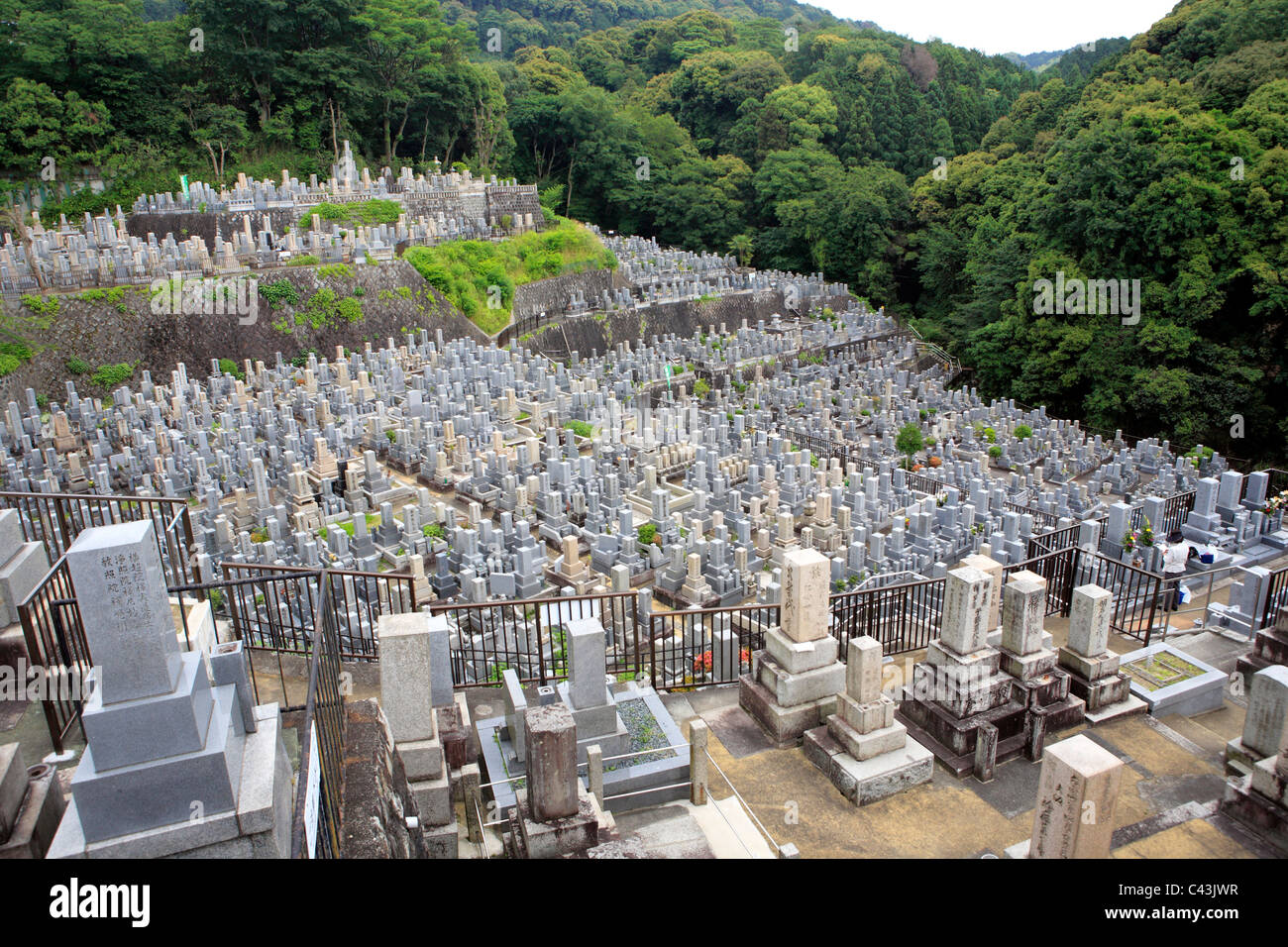 Asia, Asian, Far East, Japan, Japanese, travel destinations, Cemetery, Kiyomidzu-dera monastery, Kyoto Stock Photo