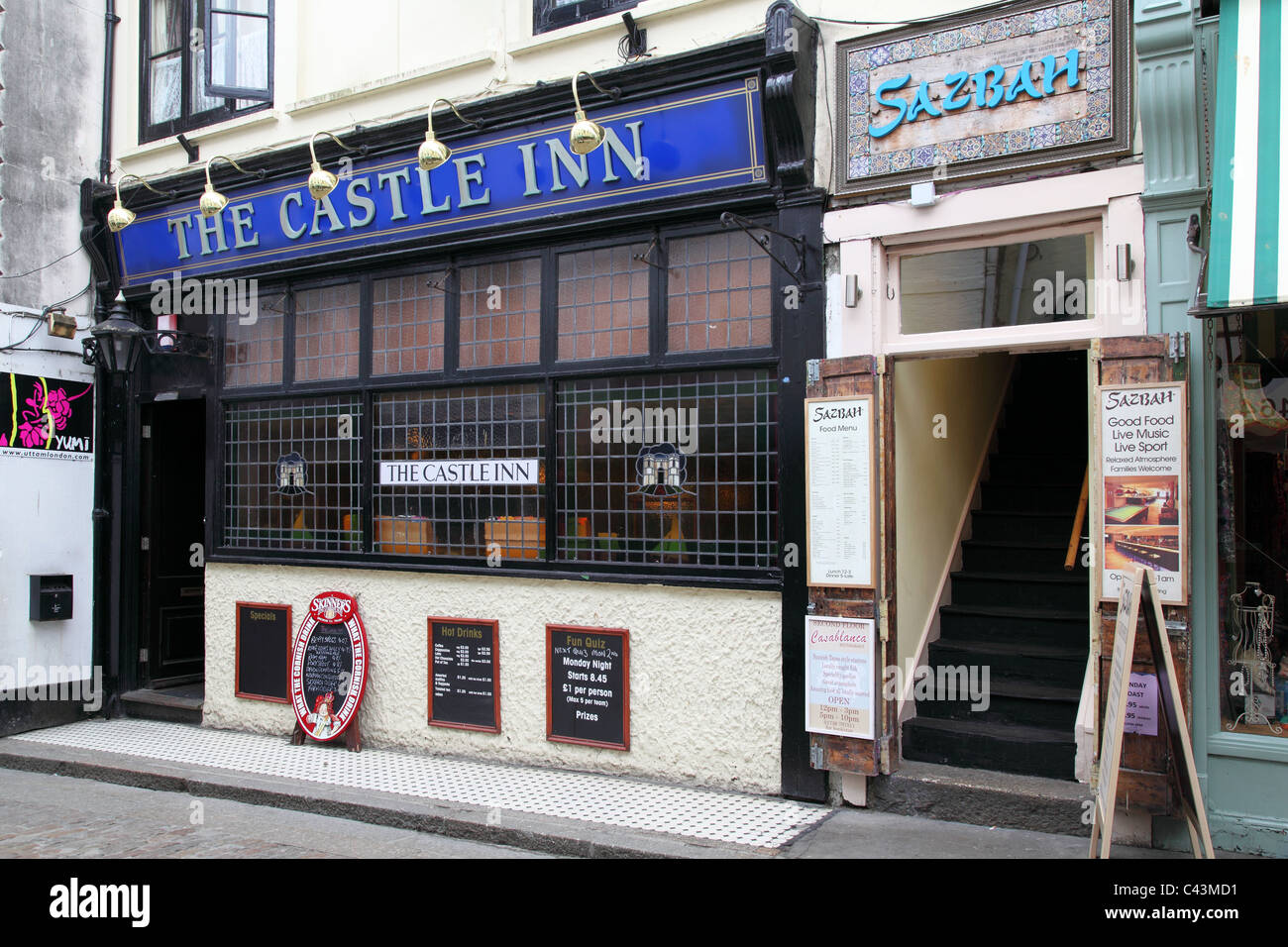st ives high street shops Stock Photo Alamy
