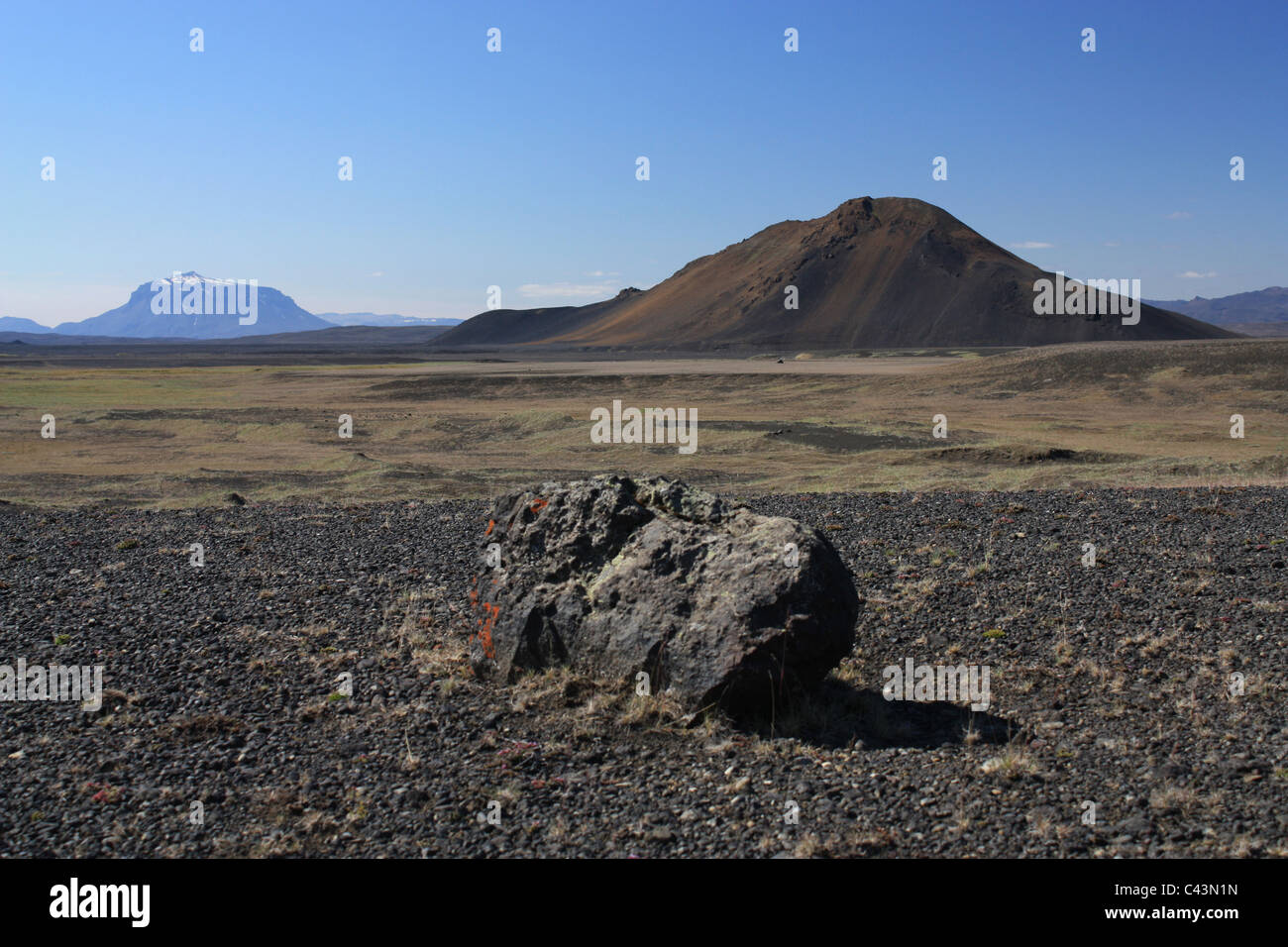 Iceland, volcano island, Europe, nature, scenery, landscape, Mödrudalur, desert, mountains, Herdubreid, queen, mountains, highla Stock Photo