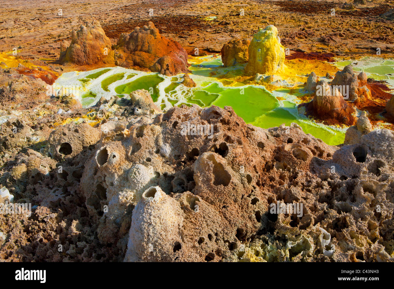 Dallol, Africa, Ethiopia, Afar region, Afgar, Danakil, desert, volcano