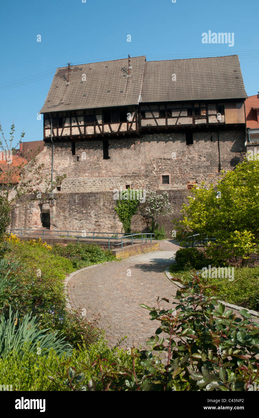Zehntscheuern on the city wall, Gernsbach, district Rastatt, Black Forest, Baden-Württemberg, Germany, Europe Stock Photo