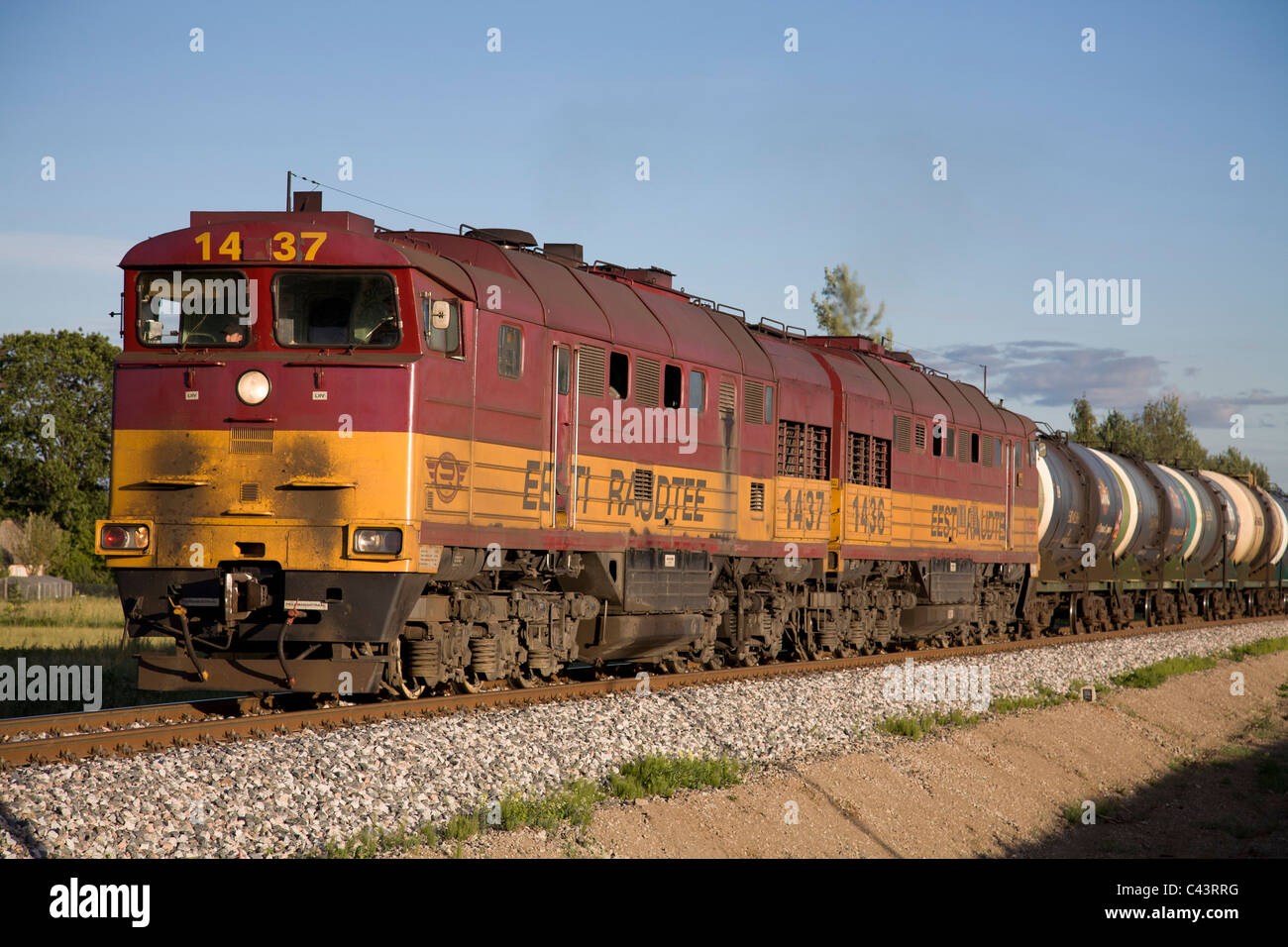 Baltic States Railroad Energy Estonia Europe Good Freight Train Baltic States Railroad Energy Estonia Europe Good Freight Train