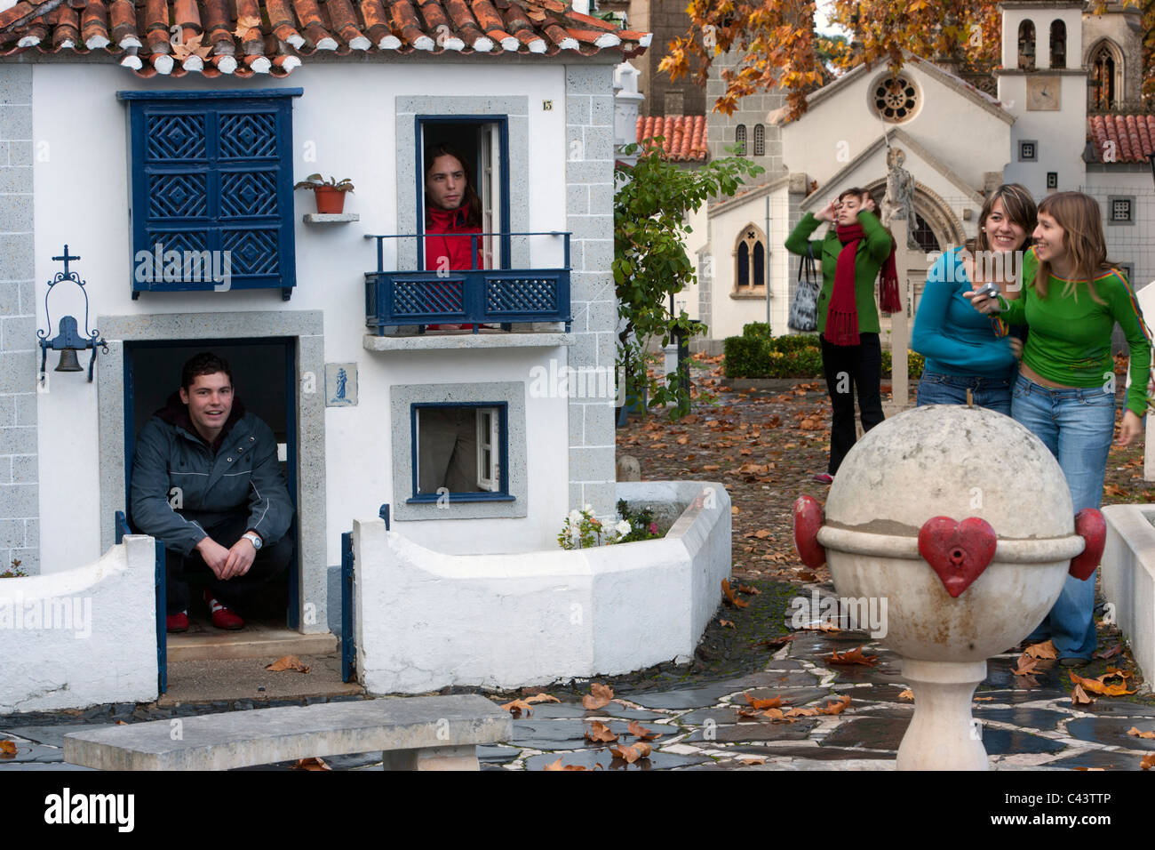 Miniature Houses In Portugal Dos Pequenitos Theme Park In Coimbra Portugal Europe Stock Photo Alamy