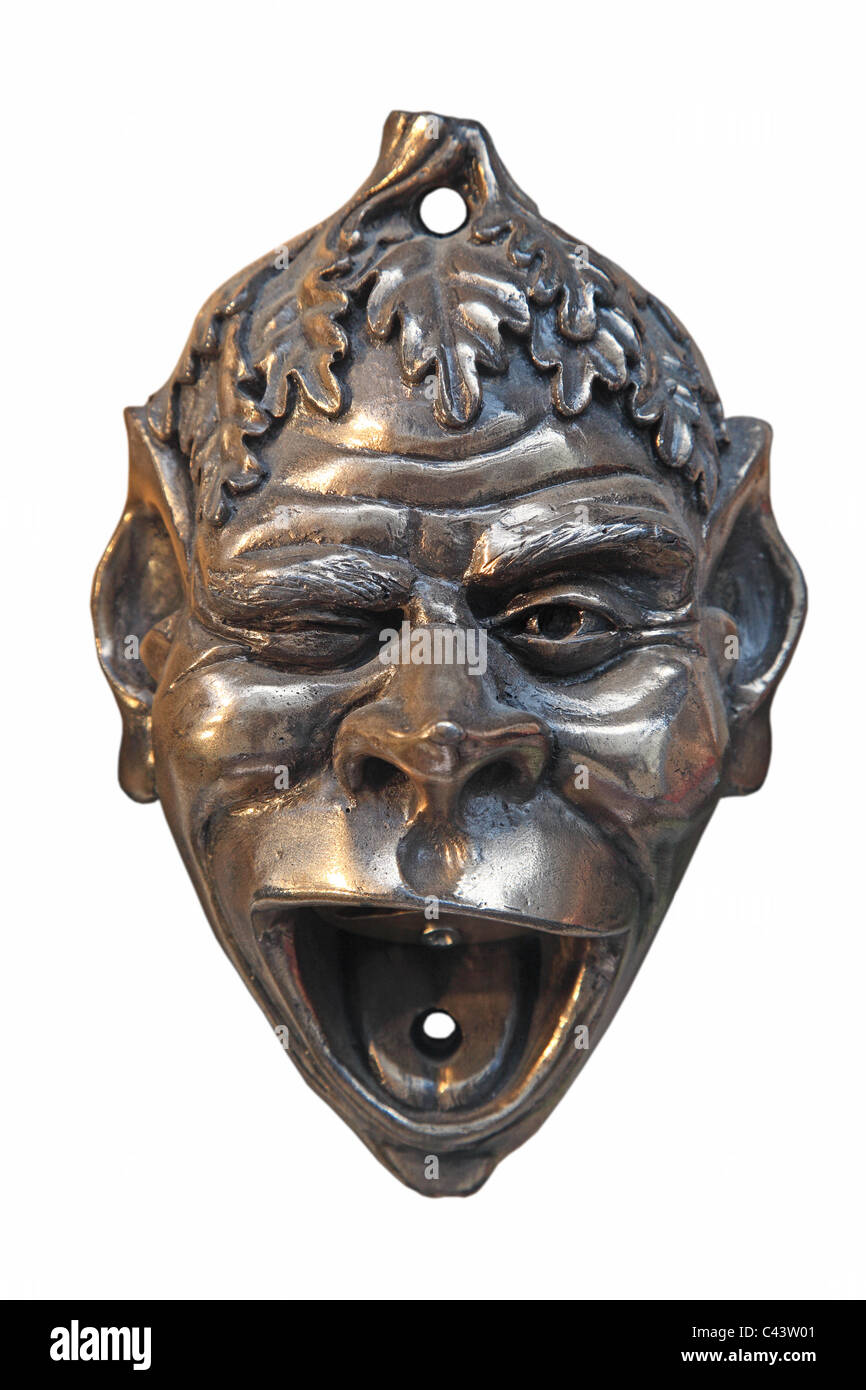 Vintage Brass Masquerade Head Wall Masks