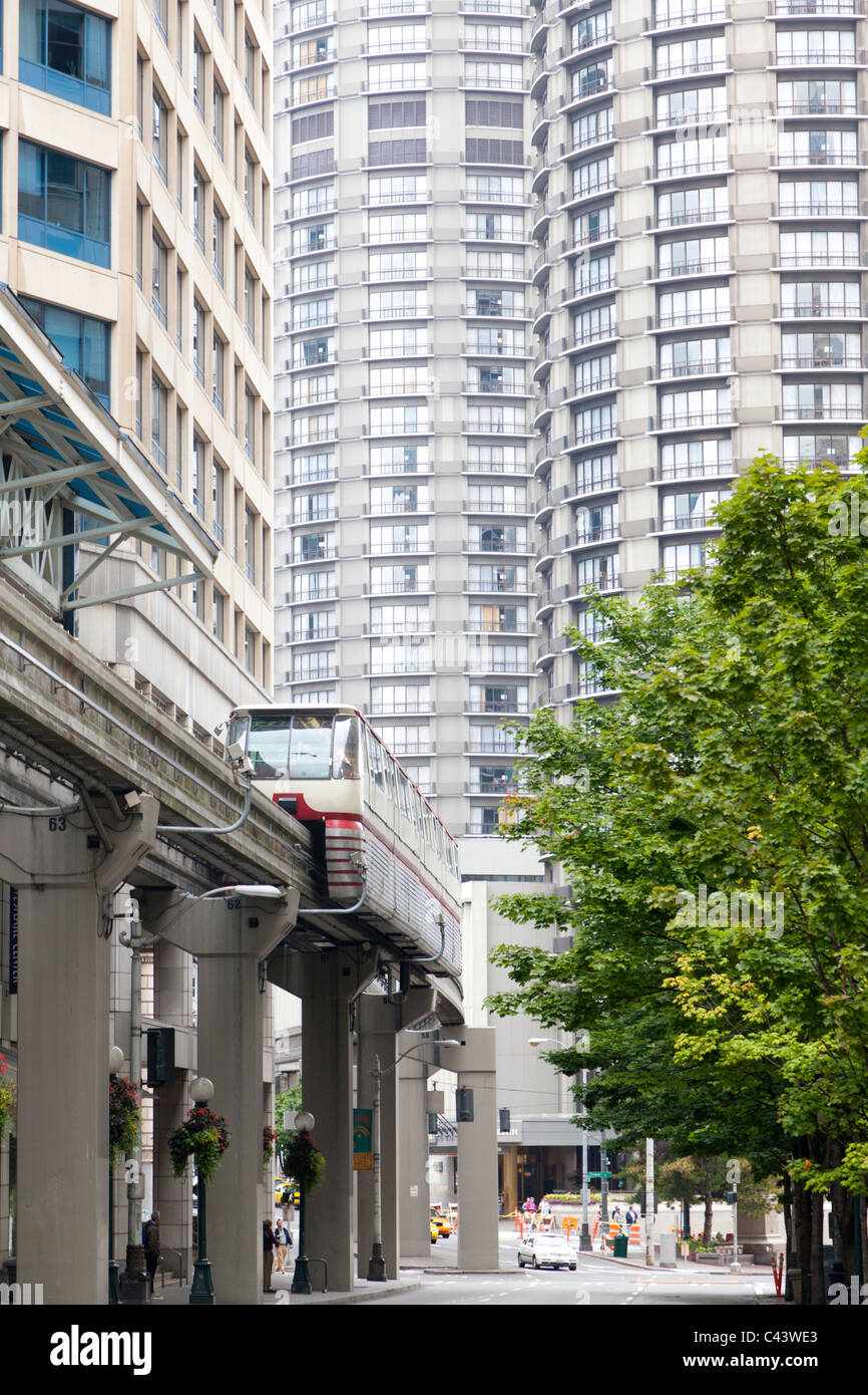 Monorail train in Seatle Washingotn USA Stock Photo