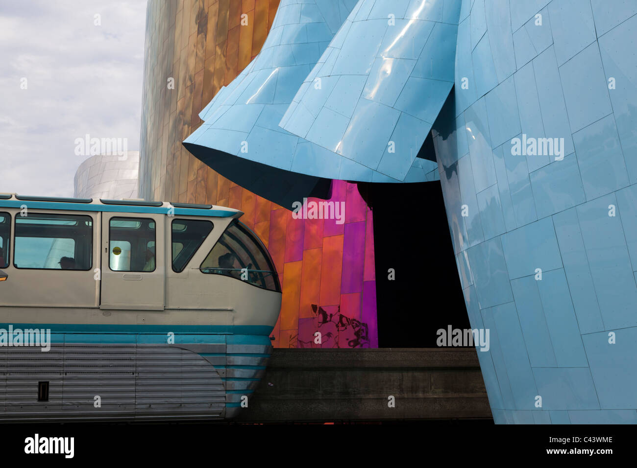 Monorail train in Seatle Washingotn USA Stock Photo