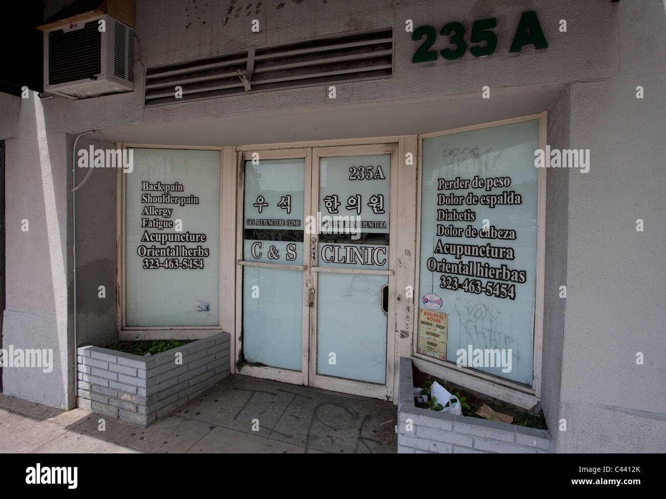 WIndow Display, Storefront, Acupuncture Korea Town, Los Angeles, California Stock Photo Alamy