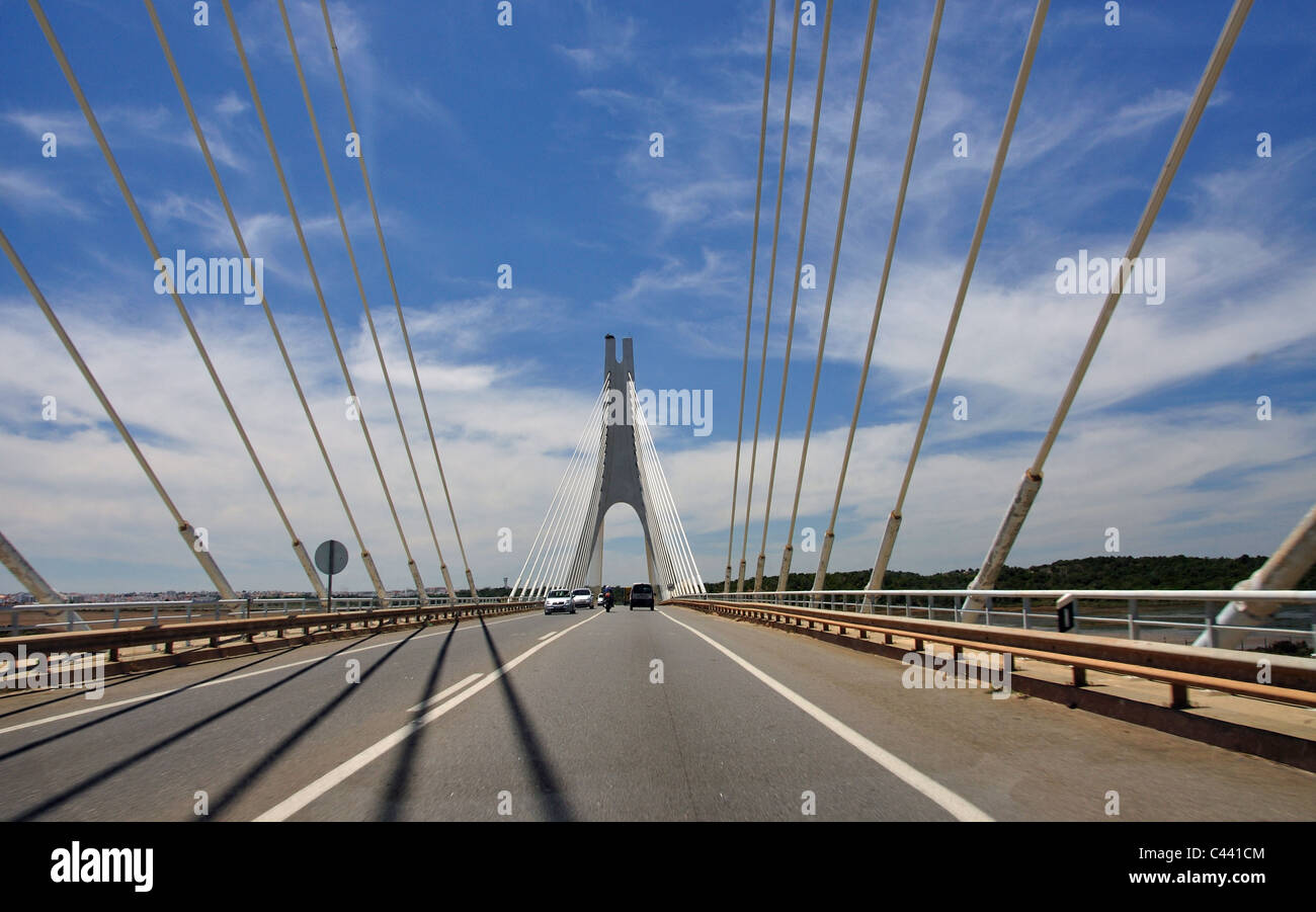 Suspension bridge, Portimão, Algarve Region, Portugal Stock Photo