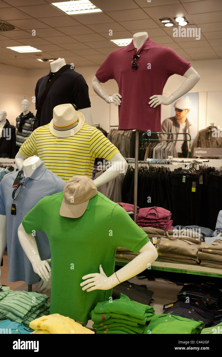 Menswear department, Marks and Spencer store, Truro Cornwall UK Stock