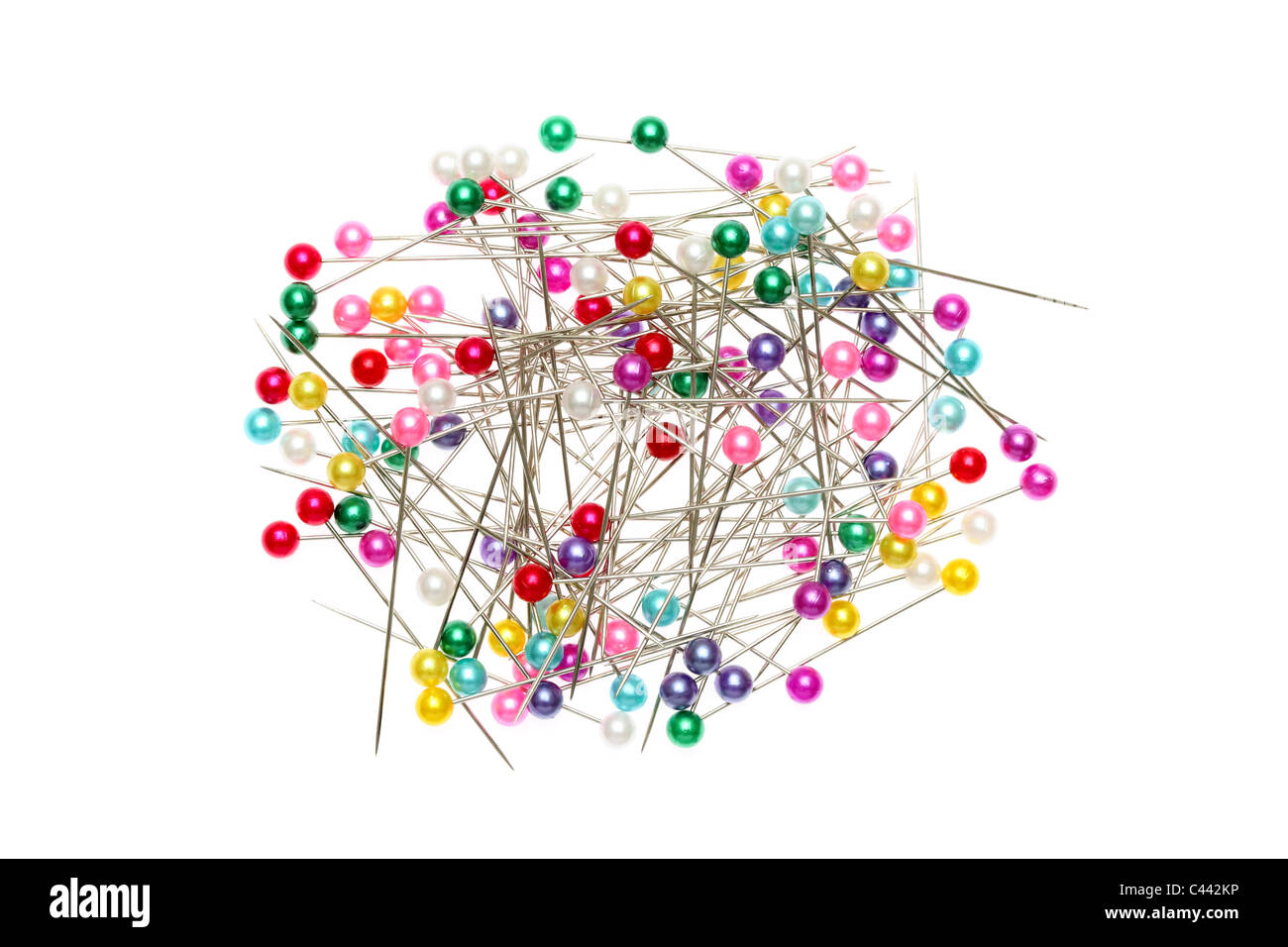 Colorful pins isolated on white background Stock Photo - Alamy