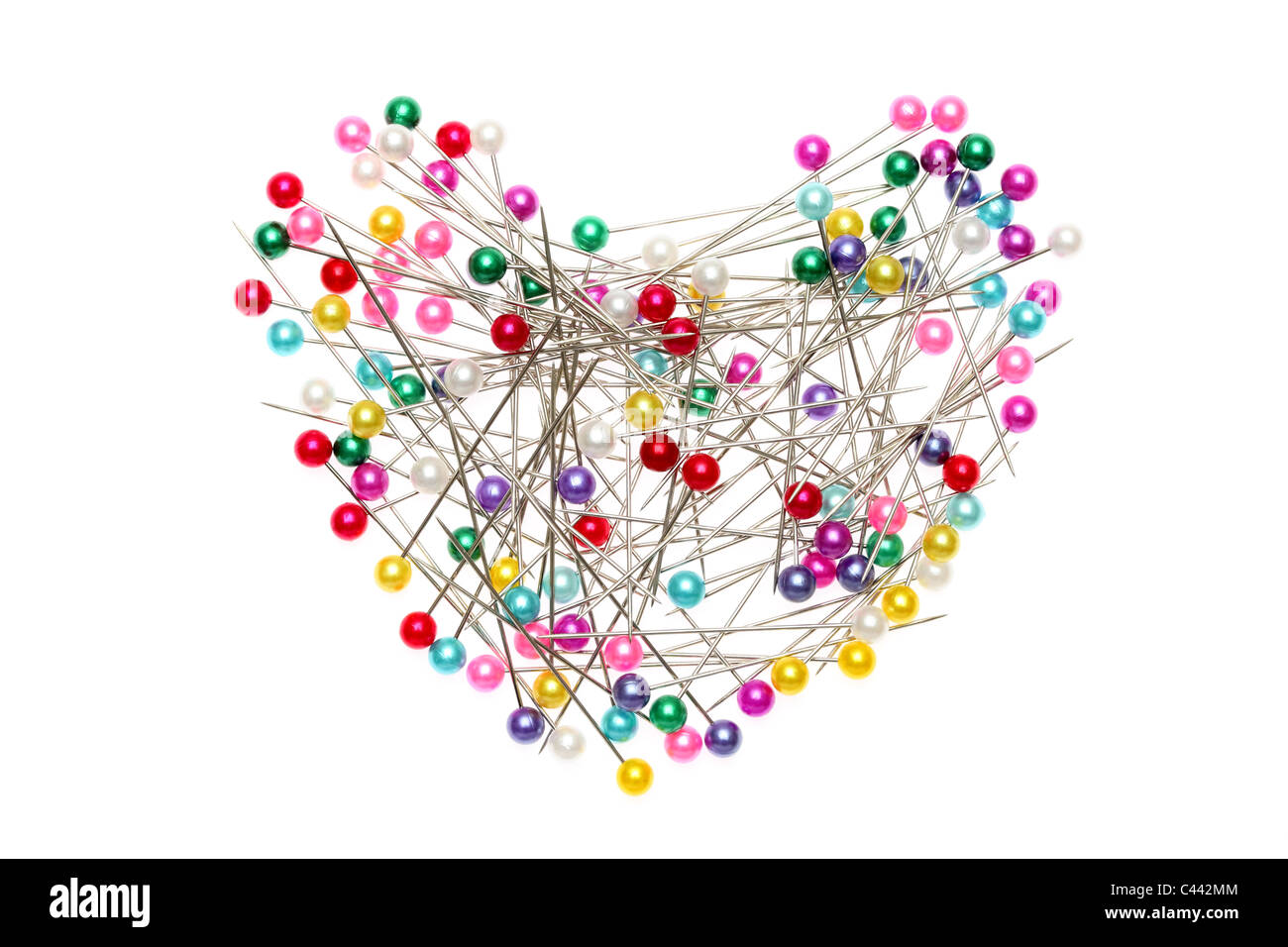Colorful pins isolated on white background Stock Photo - Alamy
