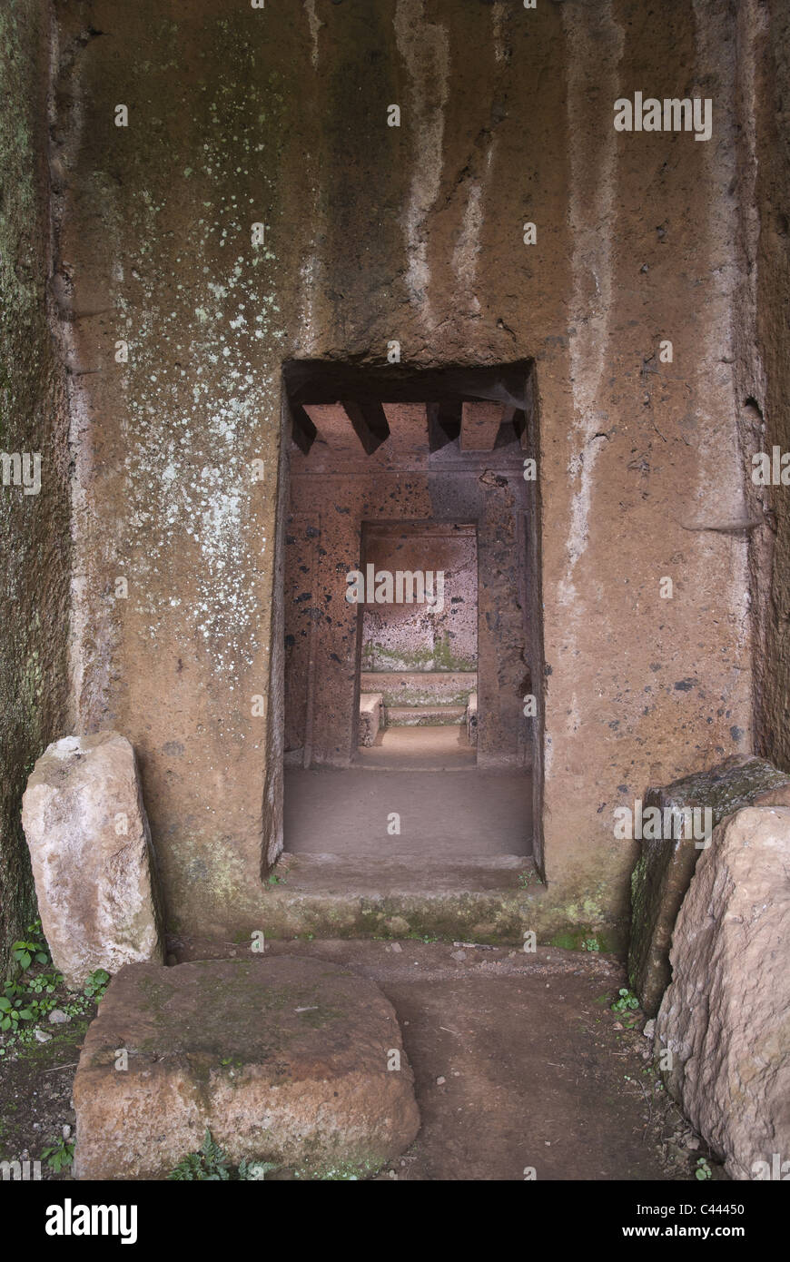 Etruscan necropolis of san giuliano in italy Stock Photo