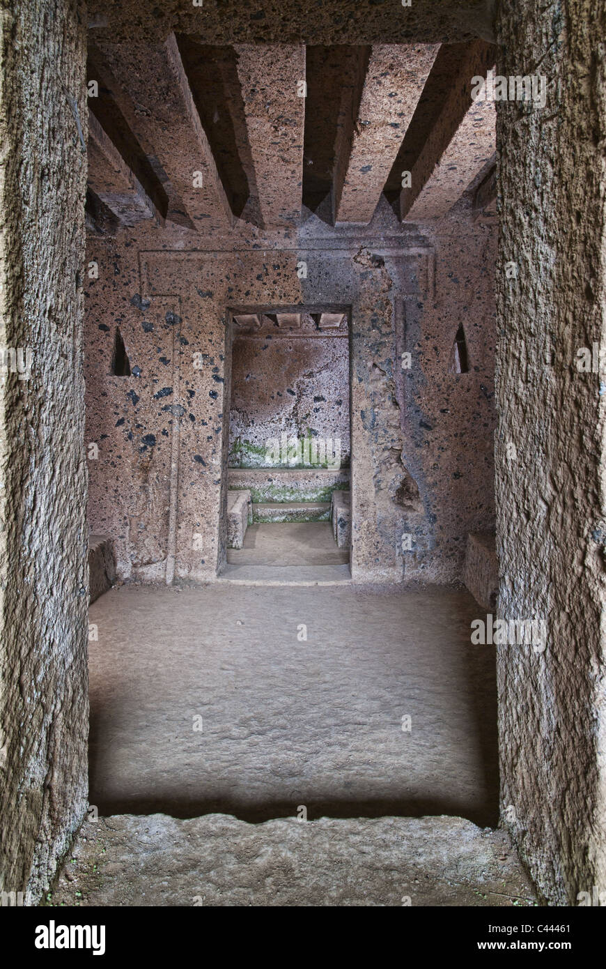 Etruscan necropolis of San Giuliano in italy Stock Photo