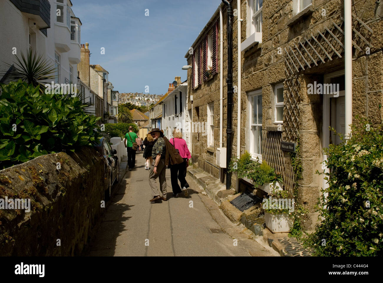 Quaint Street in St Ives Cornwall, England UK 2011 Stock Photo