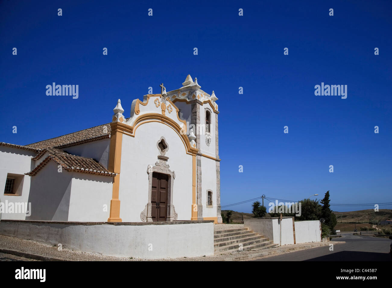 Ingreja Nossa Senhora da Conceicao, Villa do Bispo, Algarve, Portugal Stock Photo