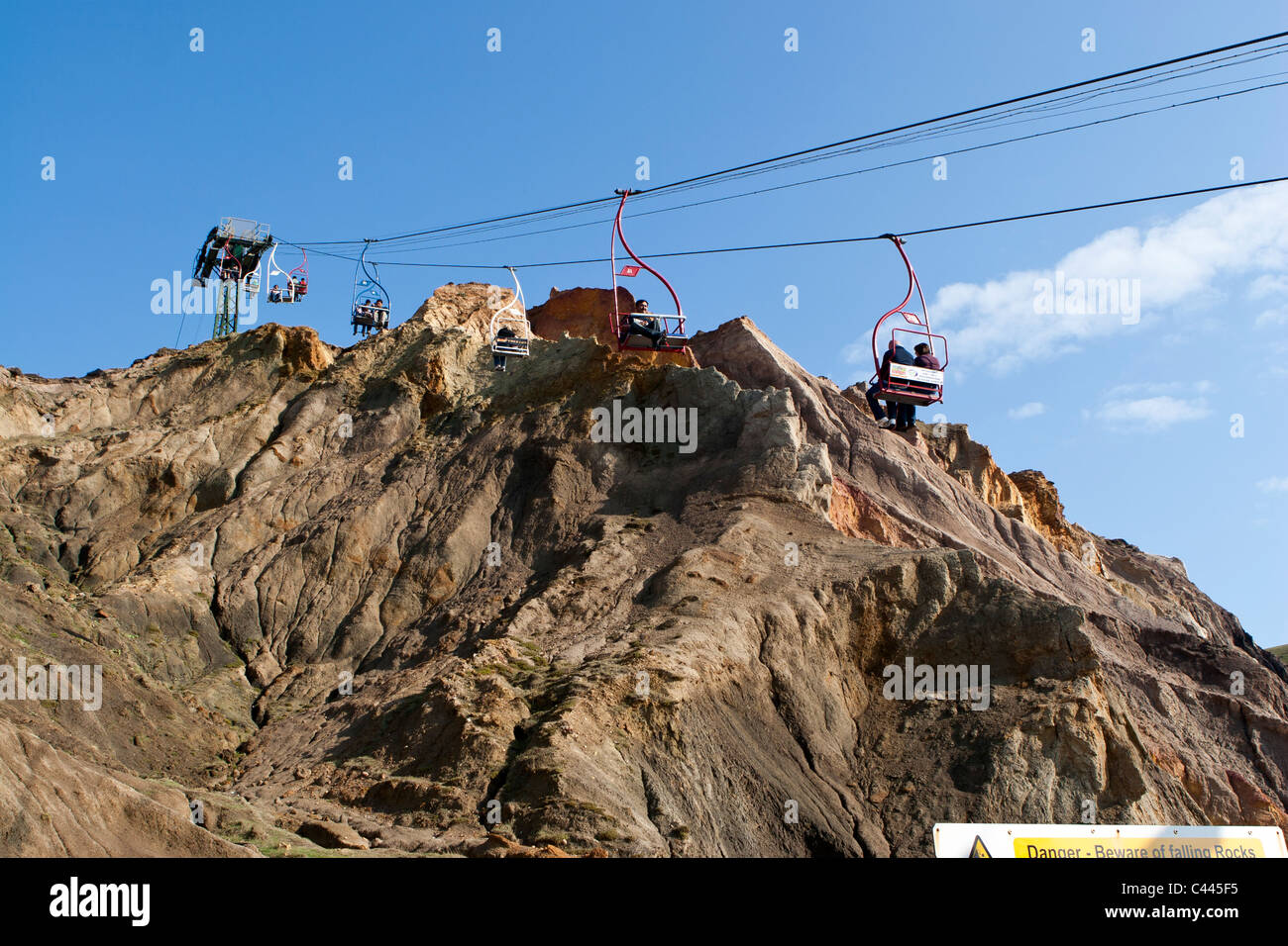 Chair Lift at The Needles Park, Alum Bay, Isle of Wight, England, UK