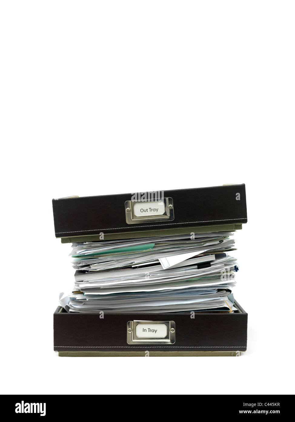 In and out office trays in an office situation Stock Photo - Alamy
