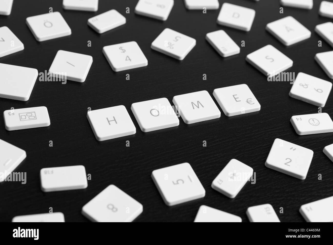 Computer keys spelling the word HOME Stock Photo
