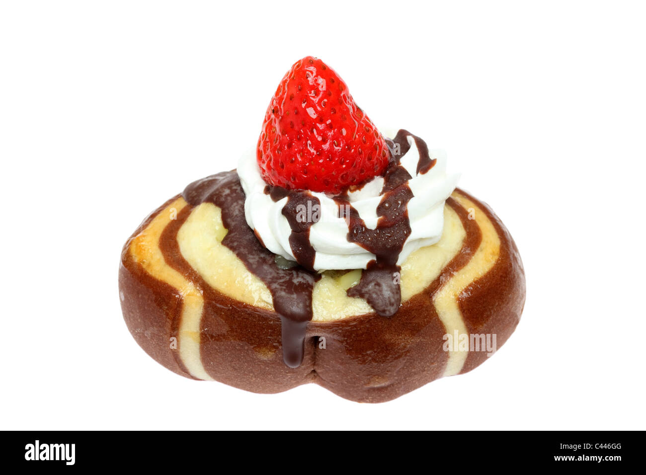 Strawberry cake on a white background Stock Photo - Alamy
