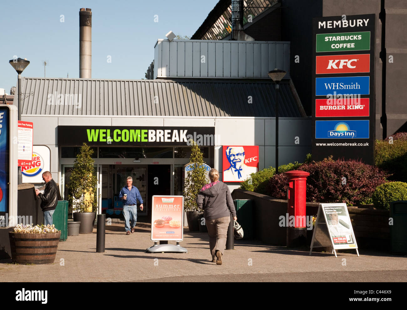 The entrance to Membury motorway services, M4, Wiltshire UK Stock Photo