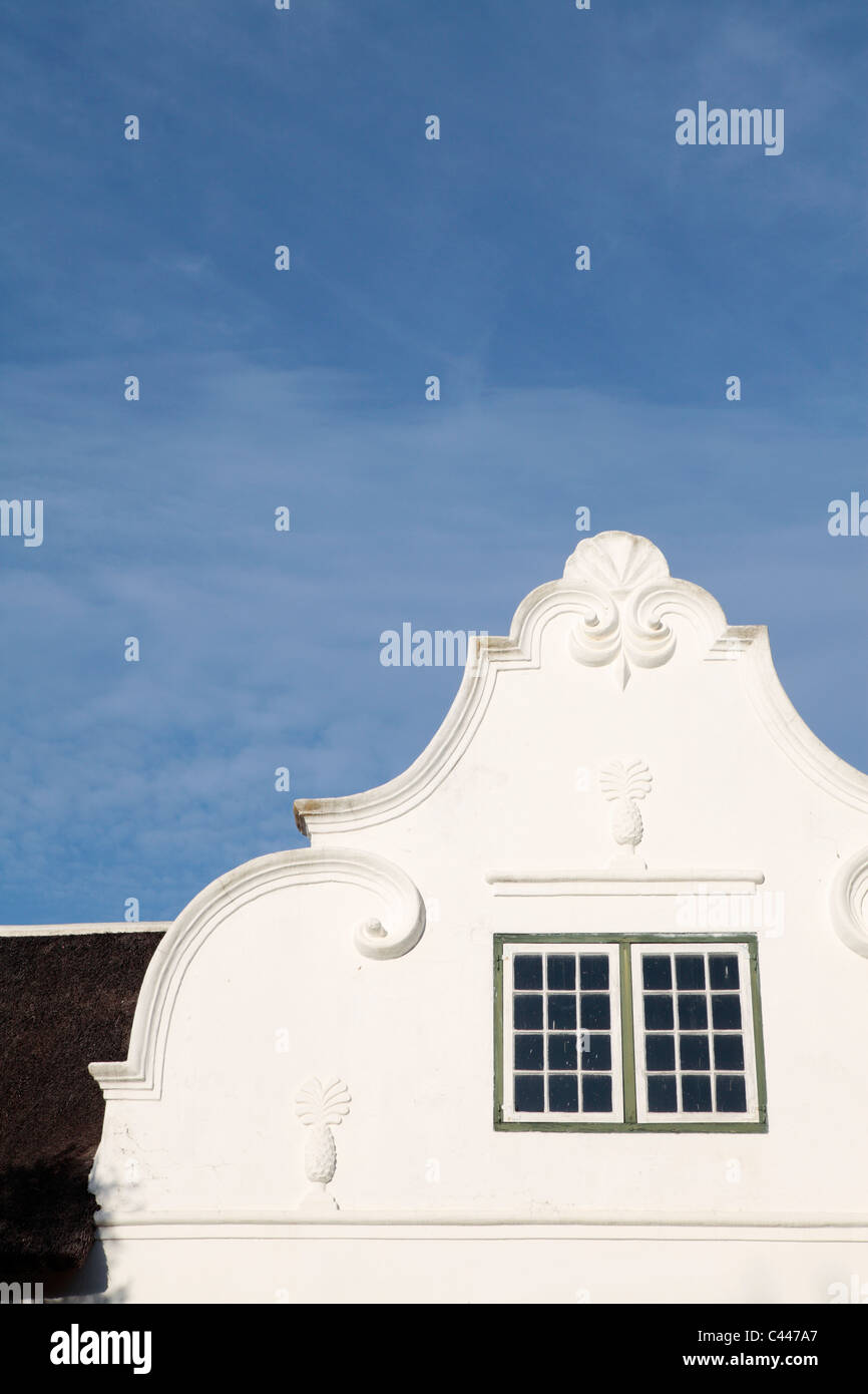 Cape Dutch Gabled Roof, Tulbagh, Western Cape, South Africa Stock Photo