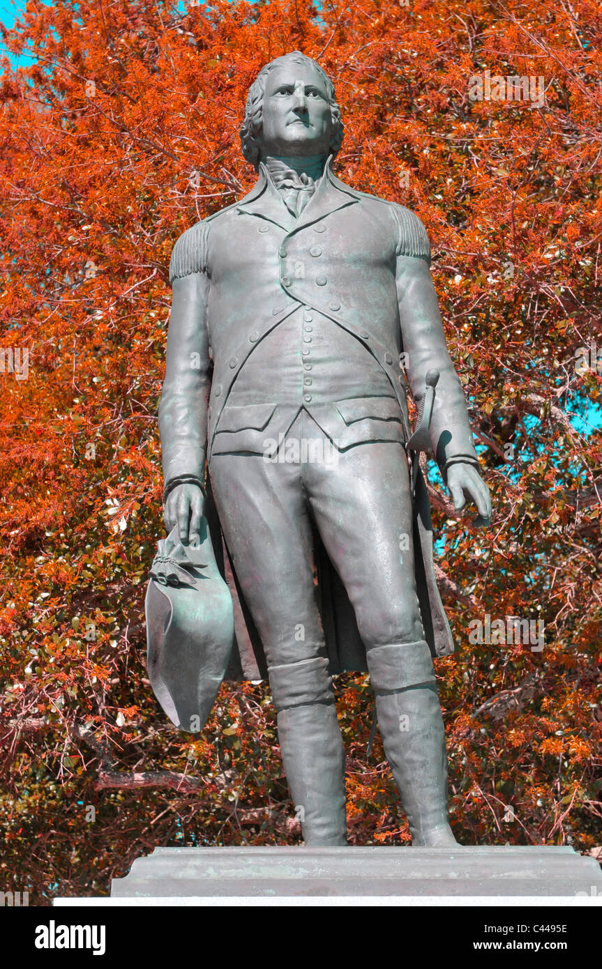 Statue of General William Moultrie at White Point Gardens Park historic