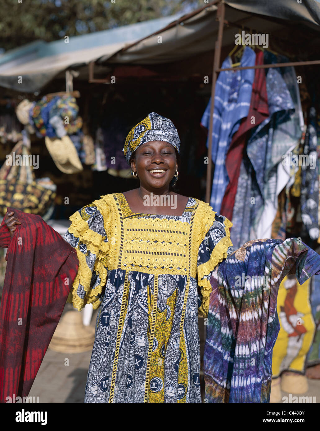 Albert, Banjul, Batik, Gambia, Africa, Holiday, Landmark, Market, Model, Released, Tourism, Travel, Vacation, Vendor, Stock Photo