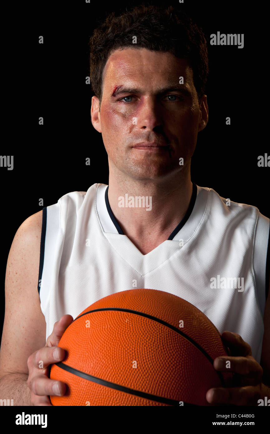 A bruised basketball player, portrait Stock Photo