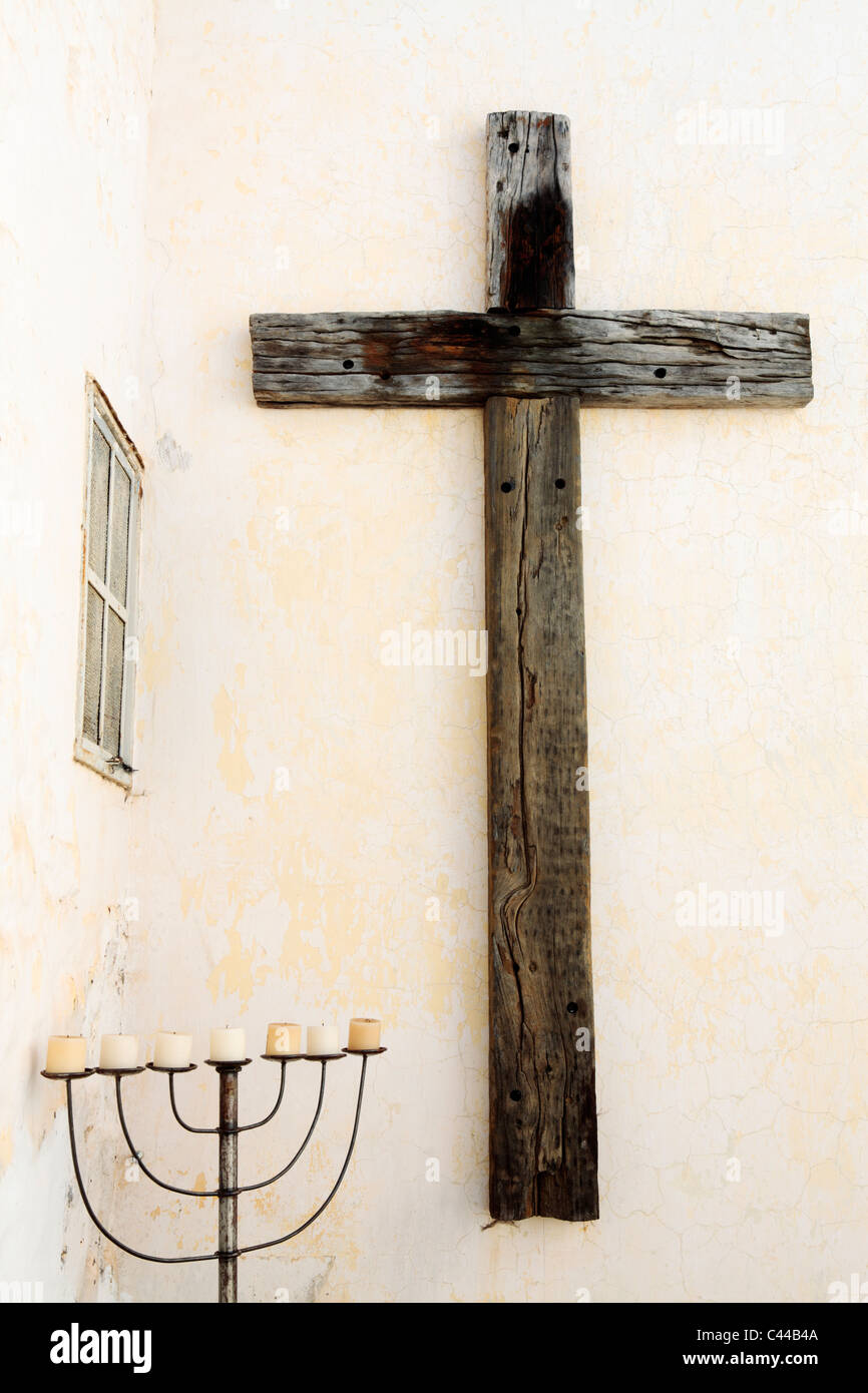 Crucifix Cross on Wall Stock Photo Alamy
