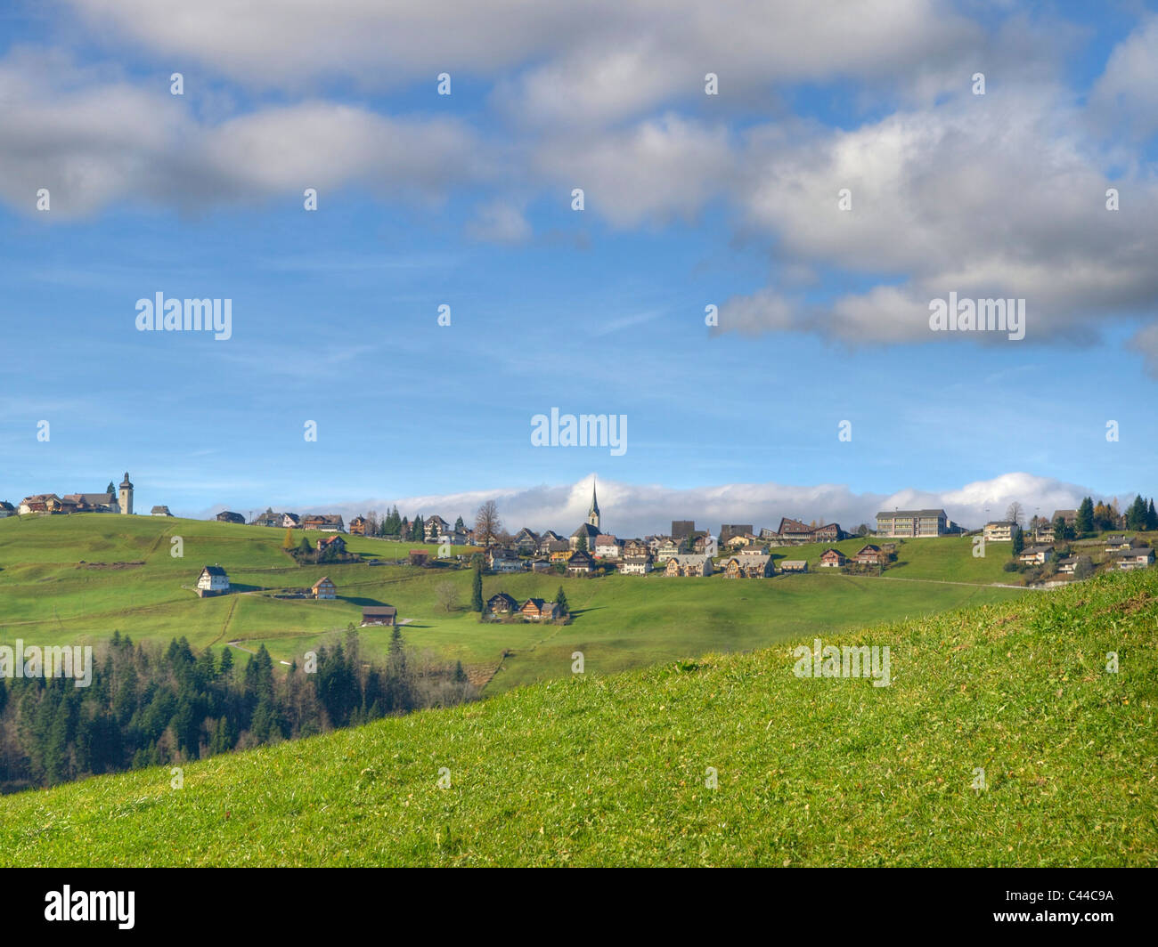Appenzell, farm, mountain Hem, autumn, scenery, meadows, Switzerland, Stock Photo