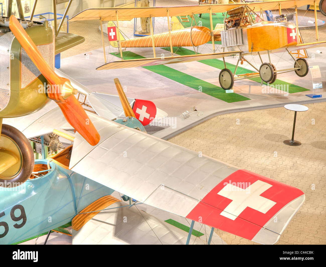 Airplanes, airman's museum, village Duben, museum, canton Zurich, Switzerland, military aircraft, old-timers, aviation Stock Photo