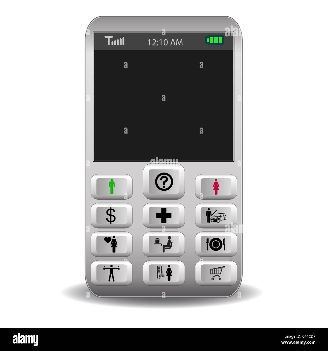 mobile phone with icons on the buttons call Stock Photo - Alamy