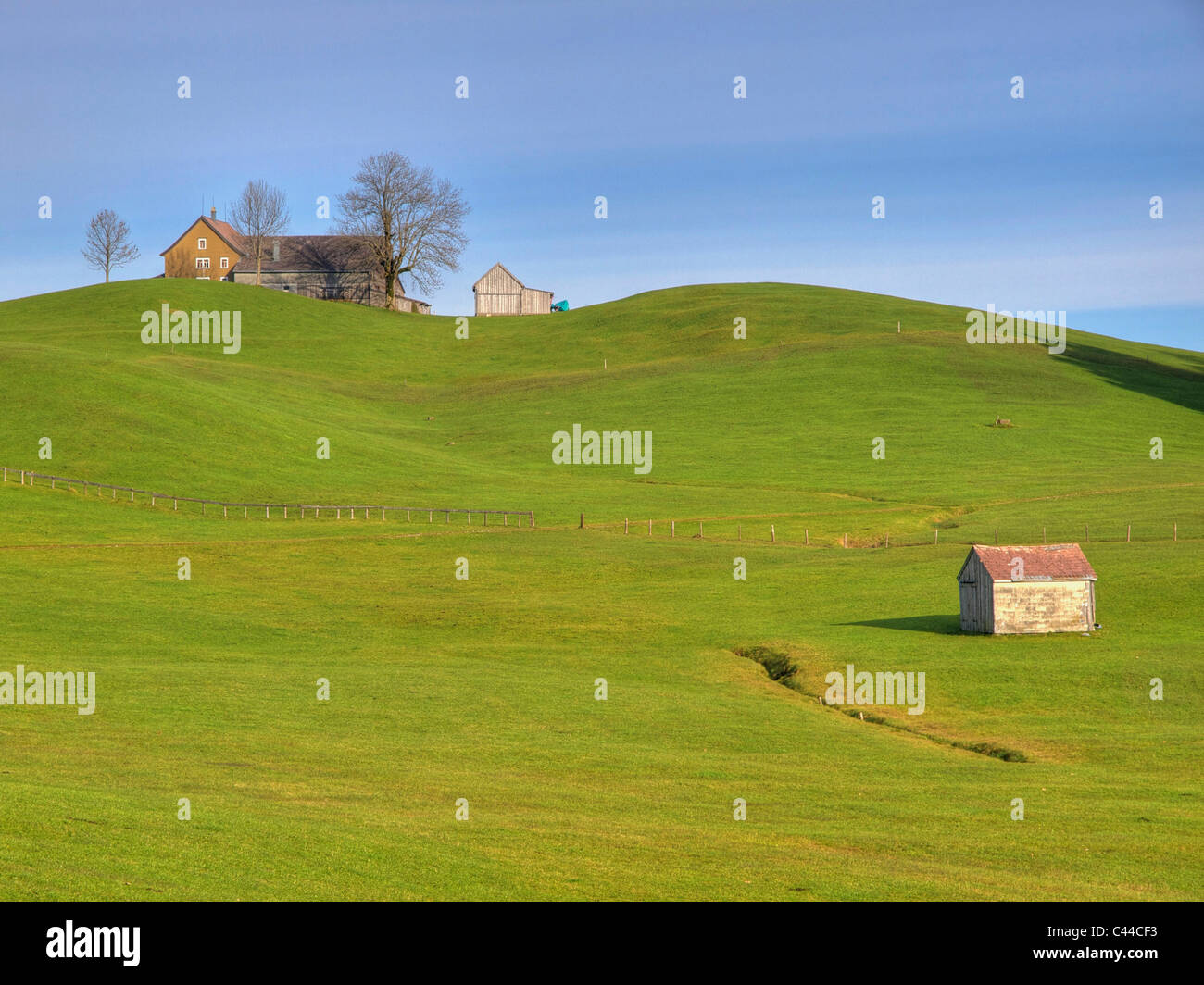 Appenzell, farm, autumn, scenery, hill, meadows, Appenzell, Switzerland, Stock Photo