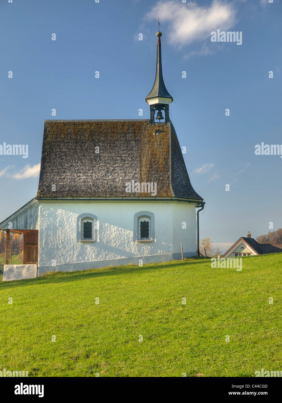 Appenzell, faith, religion, chapel, cloud, Appenzell, Switzerland, Stock Photo