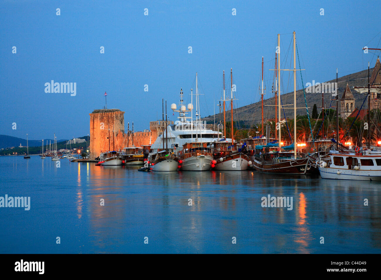 Trogir town in the night Stock Photo
