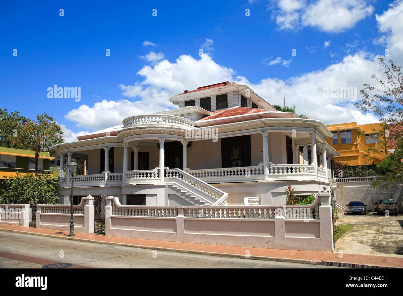 Usa, Caribbean, Puerto Rico, West Coast, St German, Colonial Architecture Stock Photo