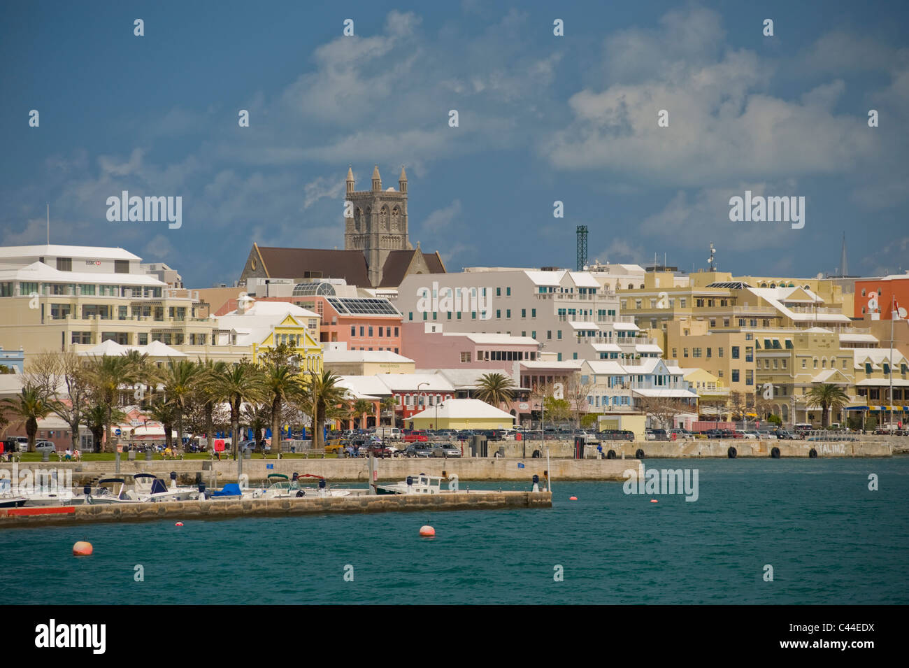 The waterfront and colourful, historical architecture of Hamilton, Bermuda. Stock Photo