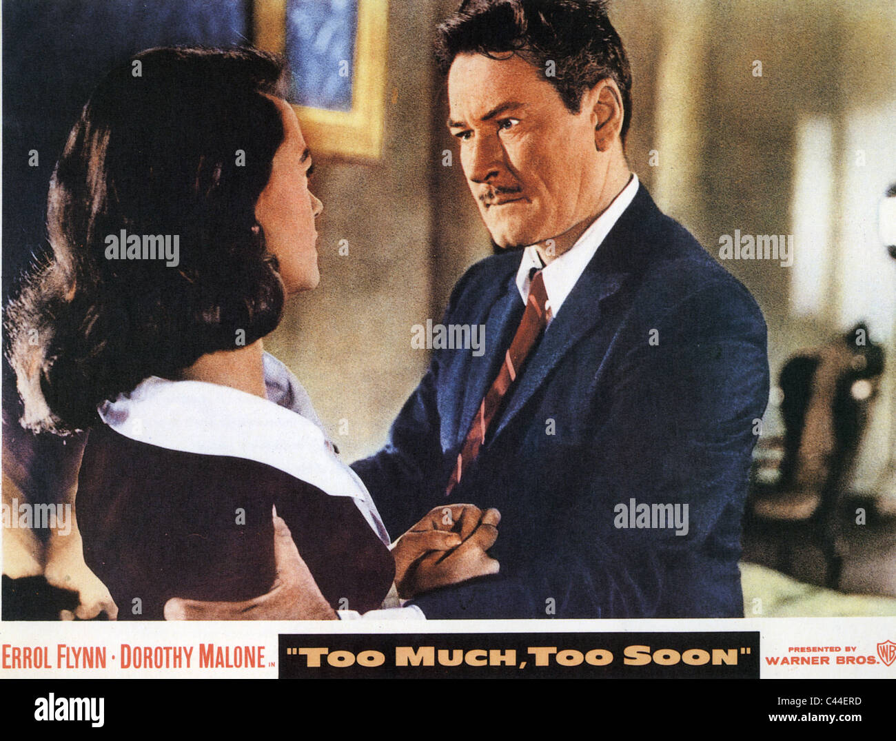 TOO MUCH, TOO SOON 1958 Warner Bros film with Errol Flynn and Dorothy Malone Stock Photo