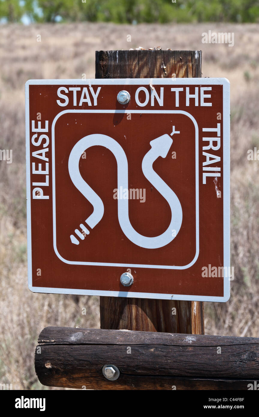 "Please stay on the Trail" sign, Sand Creek Massacre National Historic