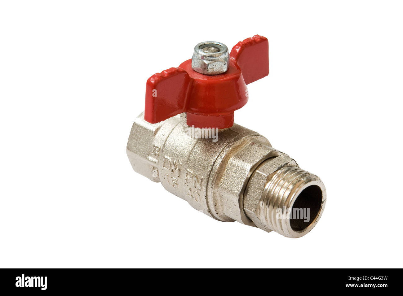 Water valve isolated on white background.(clipping path included) Stock Photo