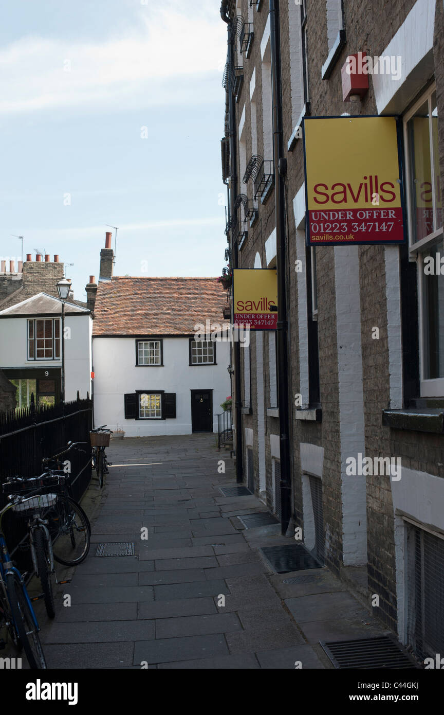 Houses for sale with for sale signs in Cambridge UK Stock Photo Alamy
