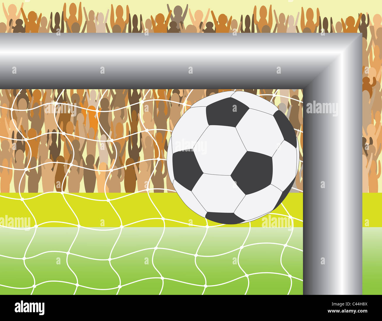 Goal. A ball targeting in football (soccer) goal Stock Photo Alamy
