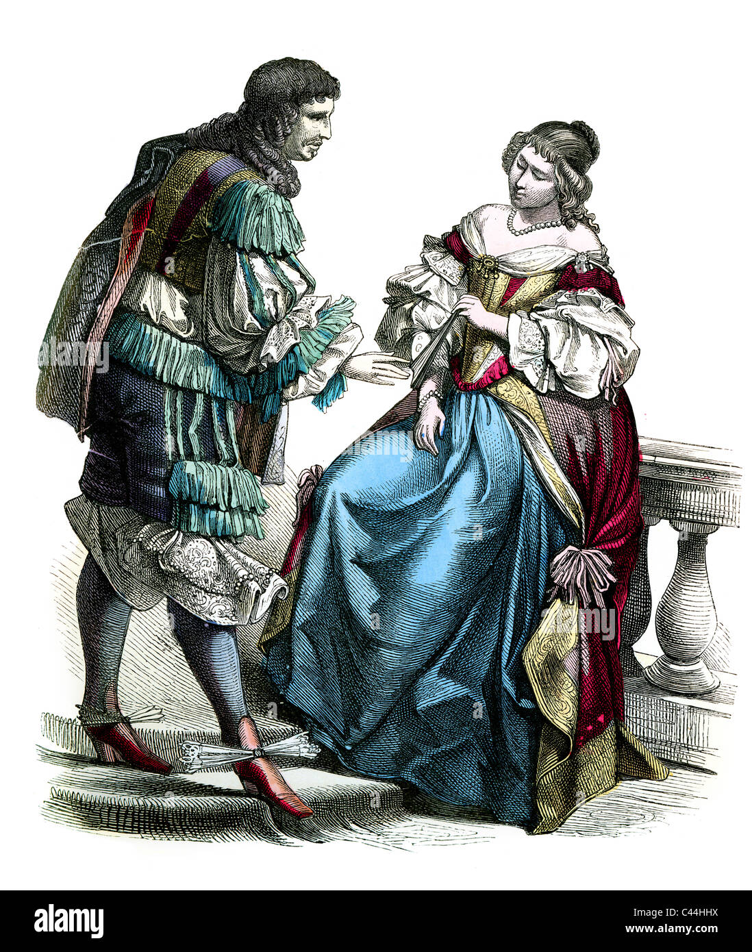 A man and a woman wearing dutch period costumes of the 17th Century Stock Photo